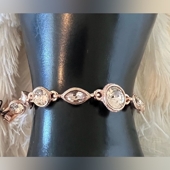 Elegant Givenchy Rose Gold 2-Toned Crystal Bracelet - Picture 2 of 9